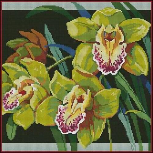 Top Quality lovely classical counted cross stitch kit orchid flower flowers