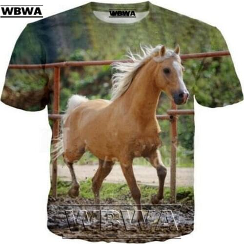 WBWA 2021 Animal Horse Printed 3D T-shirt Women Men Fashion Casual 3D Horse T-Shirt Unisex Trendy Short Sleeve Shirts Tee Tops
