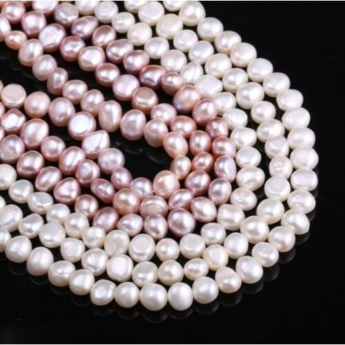 Natural Freshwater Pearl Two-Sided Light Pearls Beads Making For Jewelry Bracelet Necklace Accessories For Women Gift Size 6-7mm