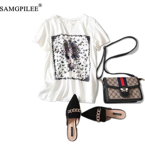 Women T-shirts 2020 Casual Summer Women Clothing Chiffon Short Print Shirt Dress Woman Plus Size O-neck Woman Fashion T-shirts