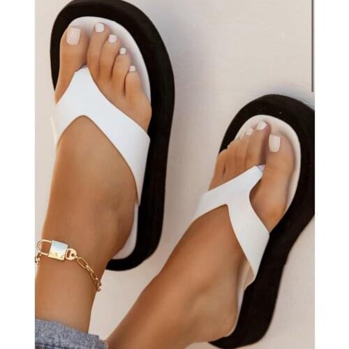 New Fashion 2021 Women Flip Flops Thick Sole Slippers Sandal Luxury Spring Summer High Quality Made in Turkey White Black Color