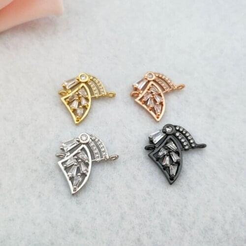 10 Pieces CZ zircon Micro Paved Connector,Double Bails Beads Charm,for DIY Bracelets necklace Jewelry Finding CT406