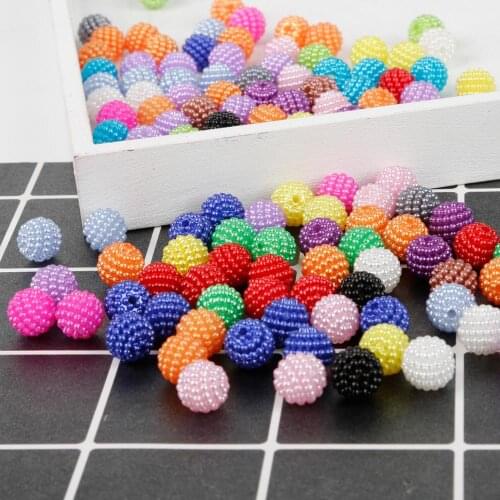 High Quality 100pcs about 10mm Blend Color Imitation Pearl Beads DIY Round Acrylic Beads Fit Europe Beads For Jewelry making