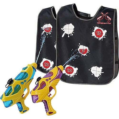 2PC Beach Water Sports Activated Vest Summer Outdoor Backyard Water Gun Game Color Change Vest Props Interactive Game Clothes