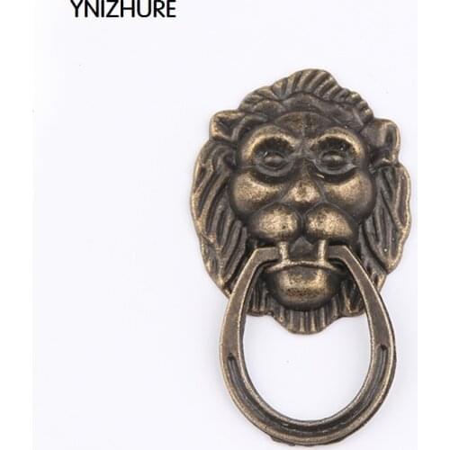 20pcs 28*48mm Antique Bronze Cartoon Lion Head Cabinet Handles Door Hardware Knobs cupboard Closet Drawer Pulls