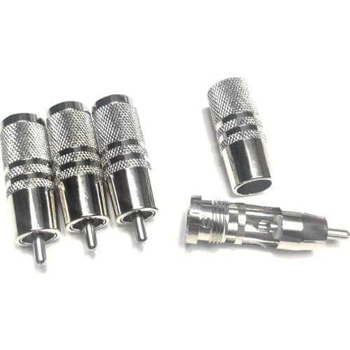 4 Pcs Hi-end Silver Plated Audio Adapter RCA Plug for DIY Rca Cable Connector
