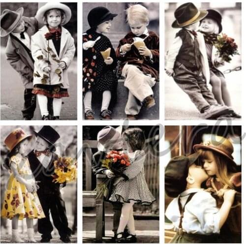 Xaviera Full Round Square Drill Diamond Painting Boy and Girl Portrait Embroidery Diy Rhinestone Mosaic Cross Stitch Home Decor