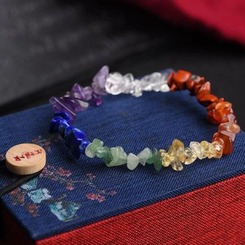 Irregular Natural Crystals 7 Chakras Stone Bracelet Beads Pink Quartz Amethyst Aventurine Jewelry Making DIY Bracelet For Women