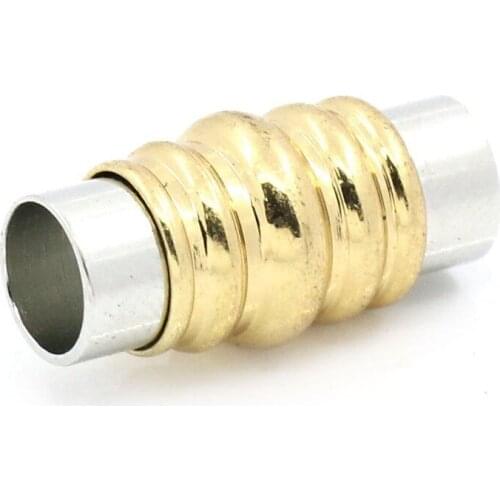 Free Shipping Magnetic Clasps Column Gold Plated Sliver Tone 20mmx10mm(6/8"x3/8") Leather cord clasp