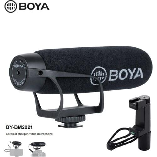 BOYA BY-BM2021 Cardioid On Camera Microphone for Nikon Canon DSLR Camcorder Phone Microphone with 3.5MM TRS TRRS Cable Adapter