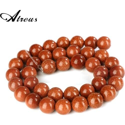 Atreus Retro Natural Stone Picture Brown Round Beads 15" Strand 4 6 8 10 12 14MM Pick Size For Jewelry Making