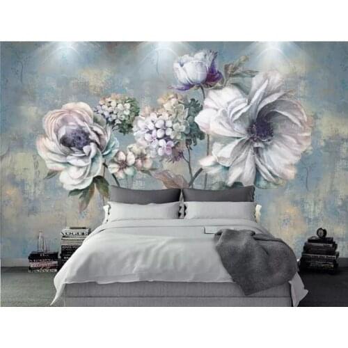 CJSIR Custom Wall Papers Home Decor Formaldehyde-free Personalized Wallpaper Vintage Flower Oil Painting 3d Wallpaper Mural