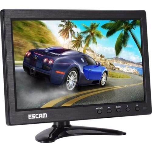 ESCAM T10 10 inch TFT LCD 1024x600 Monitor with VGA HDMI AV BNC USB for PC CCTV Security Camera