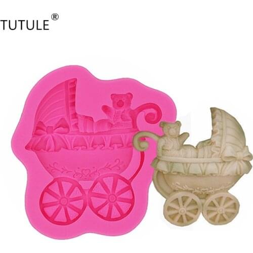 Gadgets-Bear, Butterfly Knot, pram, cake silicone mold-Rocking Chocolate Candy Cupcake Topper Decorations Polymer Claymo mold