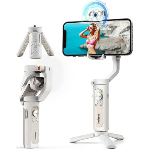 Hohem iSteady V2 AI Tracking 3-Axis Gimbal Stabilizer with Gesture Control Foldable Handheld Smartphone Stabilizer for iPhone
