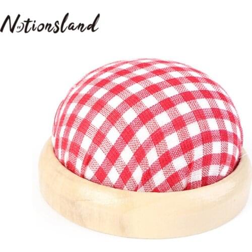 Pin Cushion Wooden Base Needles Sewing Storage Tools Accessories for Sewing Needle Holders and DIY Crafts Making