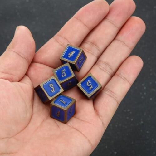 5Pcs 6 Sided Digital Dice Color Metal Dice 13mm Dice Club Party RPG Board Game Accessories Craft Collection