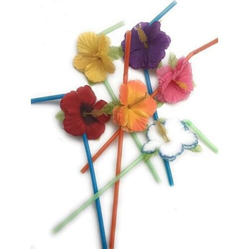 Artificial Floral Tropical Hawaii Beach Party Fake Flower Straw Summer Luau Party Decor home decor wedding birthday