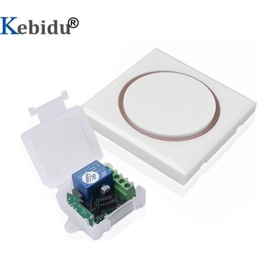 Kebidu 433Mhz 86 Panel Remote Control + DC 12V Relay Transmitter Switch For Bedroom Ceiling Lamp Access Control