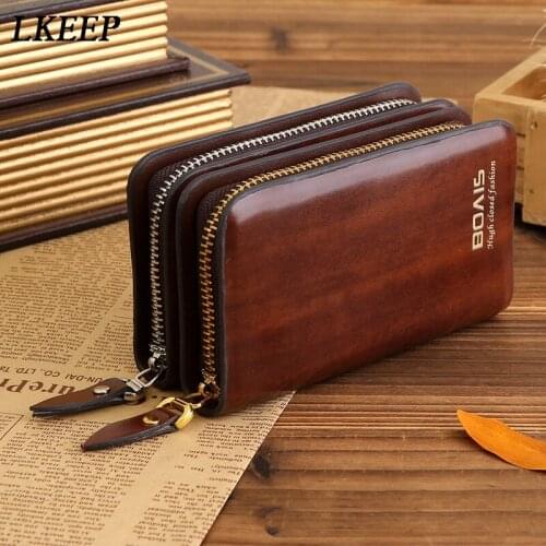 Leather Case Key Holder Men/Women Key Wallet Coin Purse Multifunction Fashion Housekeeper Key Bag Organizer