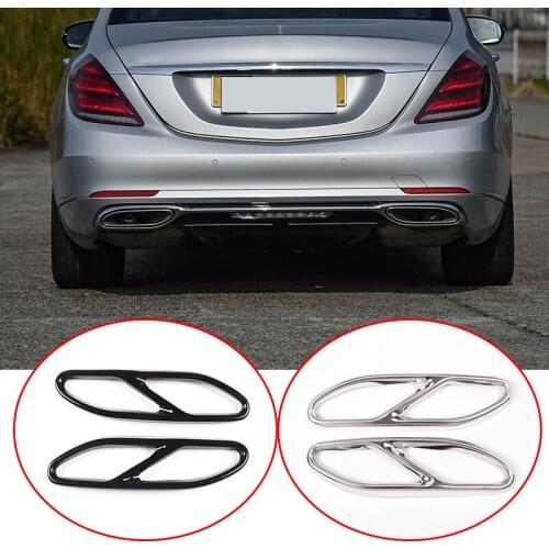 For Mercedes Benz S Class 2018 Car 304 Stainless Steel Exhaust Tailpipe Cover Trim For Mercedes-benz S-Class 2018 Accessories