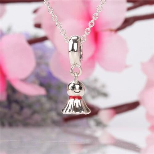 S925 Sterling Silver Summer New Asian Style Sunny Doll Pendant Fit Original Bracelet Necklace