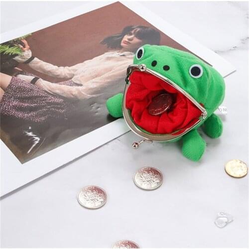 2020 Hot Selling Frog Cartoon Animal Coin Purses Anime Purse Lovely Headset Bag Key Credit Card Holder Manga Flannel Walle