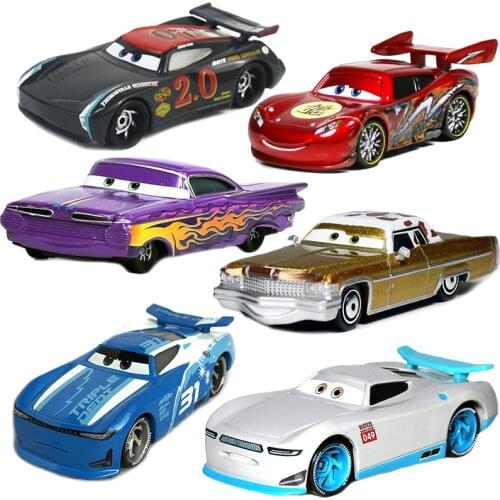 Cars Disney Pixar Cars 2 3 Toy Lightning McQueen Mater Sheriff Alloy Metal Model Car 1:55 Metal Toys Vehicles Boy Children Gifts