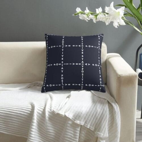 Trendy Pattern In Wording Positive In Grid Window Check Form pillowcase printed cushion cover sofa waist pillow pillow cover