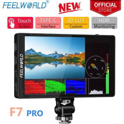 FEELWORLD F7 PRO 7 Inch Touch Screen3D LUT DSLR Camera Field Director AC Monitor 4K 60Hz HD with F970 External Power and Install