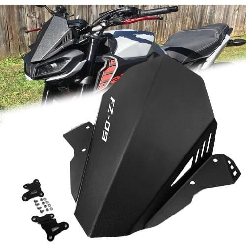 Motorcycle Windshield CNC Aluminum Windscreen Air Flow Wind Deflector for Yamaha FZ09 FZ-09 MT09 MT-09 2017 2018 2019 2020