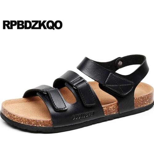 Slippers Cork Gladiator Men Sandals Leather Summer Black Water Japanese Waterproof Size 45 Roman Large Shoes Flat Fashion Slides