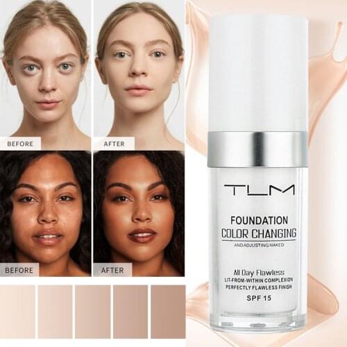 Face Foundation Makeup Color Changing Foundation High Coverage Liquid Foundation Concealer Matte Foundation Base Maquiagem