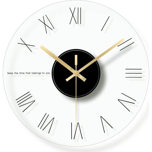 Simple wall clock Glass Digital Wall Clock Living Room Mute Quartz Hanging Clock Modern Design Home Decor