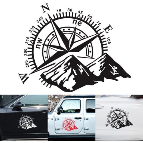 PVC 3D Car Sticker For Compass Rose Navigate Mountain 4x4 Offroad Vinyl Sticker Cover Waterproof Self-Adhesive Car Body Decal
