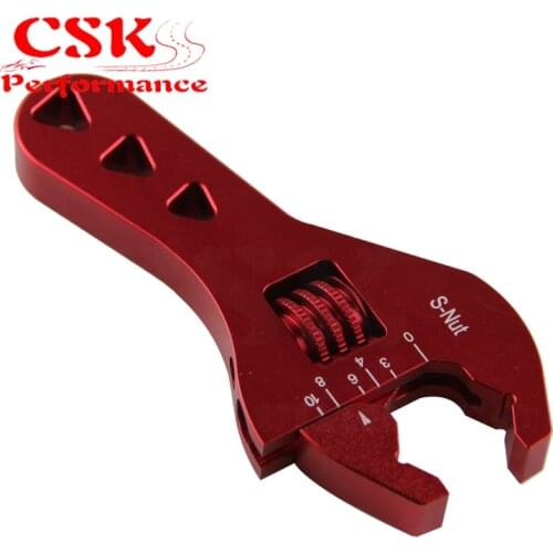 Adjustable AN Fitting Wrench 3-20AN & 3-10AN Red Anodized Short Tools Spanner