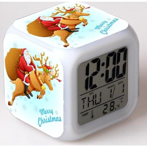 Christmas Speelgoed Santa Claus Snowman Elk figures LED Colorful Flash Touch light New year Kids Toys for Christmas Party
