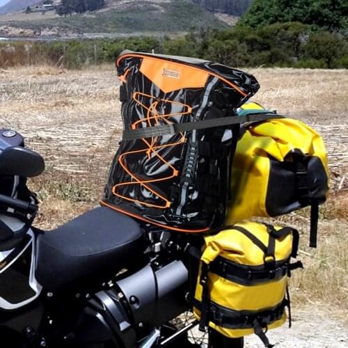 Motorcycle Travel Backpack, Expandable Multifunctional Travel Bag, weather-resistant Passenger Seat Back Luggage Bag