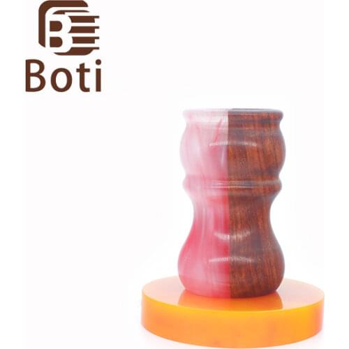 Boti Brush-Pink- Wood and Kumquat Color-Wood Handle High Quality Resin-Wood Handle Handmade Beard Shaping Tool Kit Custom Size