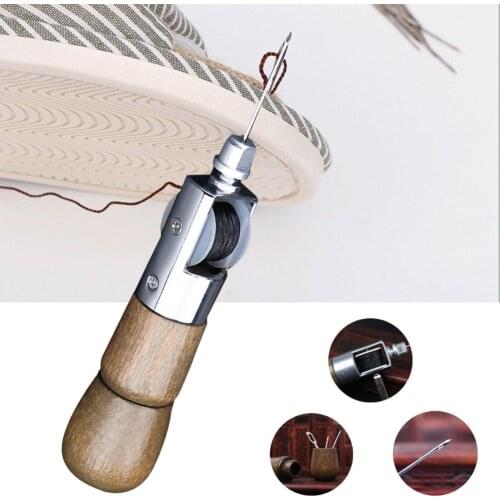 Leather Sewing Awl Thread Kit Manual Sewing Machine Lock Stitching Hand Stitcher Needles Kit Leather Craft Stitching Repair Tool