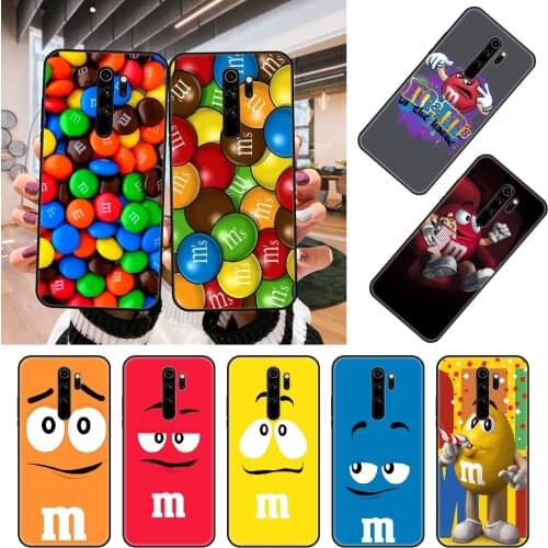 Phone Case For Xiaomi Redmi Note 8 8T 7 7A 9 9A 9S 8A 4 5 6 Pro Black Cover Funda Silicone Prime Trend M&Ms Chocolate