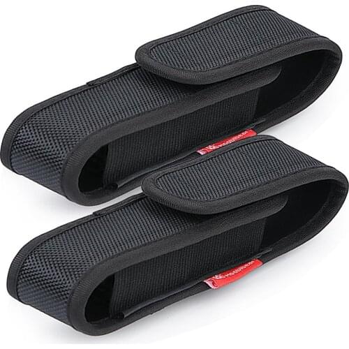 2-Pack LED Tactical Nylon Flashlight Holster Holder Belt Carry Case fits 5"-7" Flashlight Adjustable Small Heavy Duty Pouch