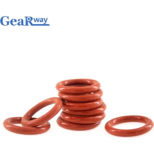 Gearway O Ring Seal 4mm CS Red Silicon O Ring Sealing Gasket 42/45/48/50/90/95/100mm OD VMQ 55SH Hardness O Type Ring