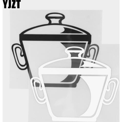 YJZT 14.5×12.3CM Fun Pot Cartoon Pattern Vinyl Decal Personalized Car Sticker Black / Silver 20D-0302
