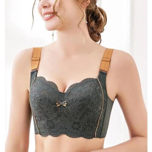 Sexy Underwear Women Full Coverage Non Padded Bra Plus Size Lace Floral Embroidery Minimizer Bras Female Lingerie 34 36 38 C D E