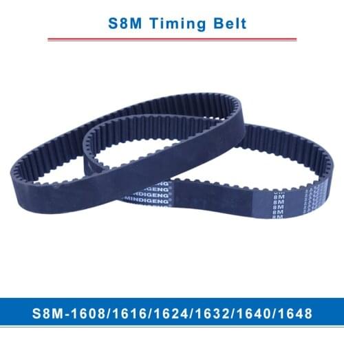 Timing belt S8M-1608/1616/1624/1632/1640/1648 teeth pitch 8 mm circular teeth belt width 20/25/30/40 mm for 8M timing pulley