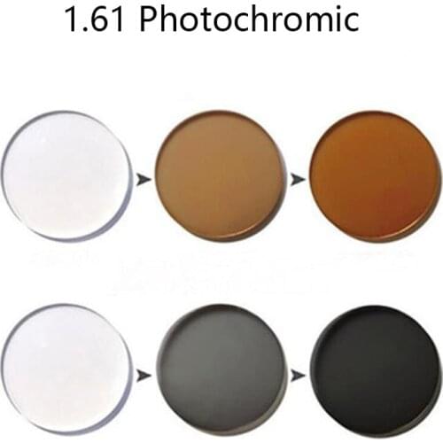 1.61 Transition Photochromic Glasses Optical Lenses Myopia Presbyopia Sunglasses Prescription Lens Gray Brown Chameleon