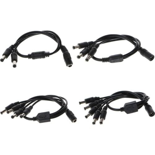 1 Female to 2/3/4/5 Male Plug 5.5x2.1mm Port 12V DC Power Adapter Splitter Cable