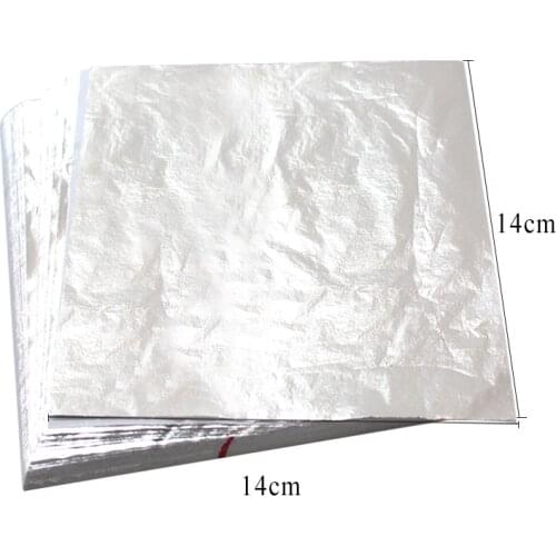 1000pcs 14cm Imitation Silver Foil Sheets Italian Aluminum Leaf Paper,Home Decoration Glass Arts Crafts Photo Frame Gilded