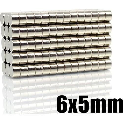 20/50/100/200pcs 6x5 mm Rare Earth Neodymium Magnets 6mmx5mm Super Powerful Strong Magnets 6x5mm Small Round Diameter 6*5 mm